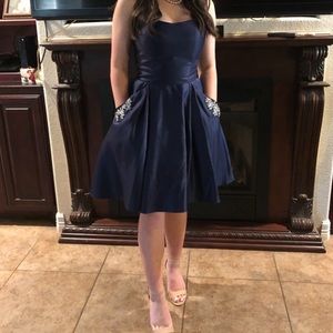 Blondie nites strapless formal dress